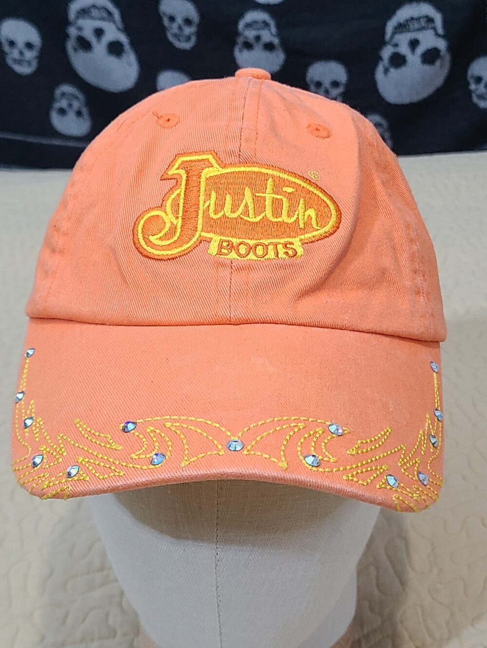 Justin Boots Company studded embroidered logo strapback hat